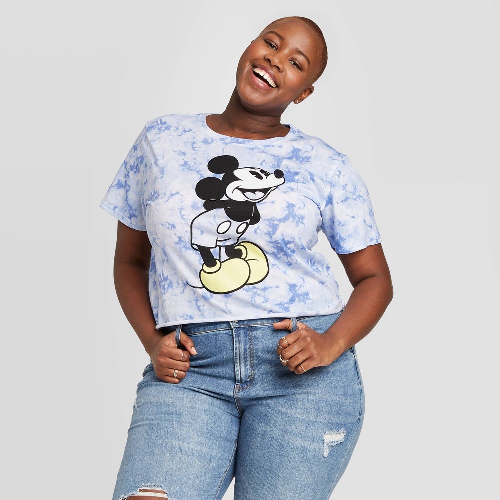 Women's Disney Mickey Plus Size Short Sleeve Graphic T-Shirt (Juniors') - Blue 2X was $14.99 now $10.49 (30.0% off)