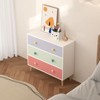 KWPZQEB Kids Dresser with 3 Drawers - Wooden Storage Chest Organizer, Closet Easy Pull Fabric Bins, Kids Nightstand Cabinet for Bedroom - 4 of 4