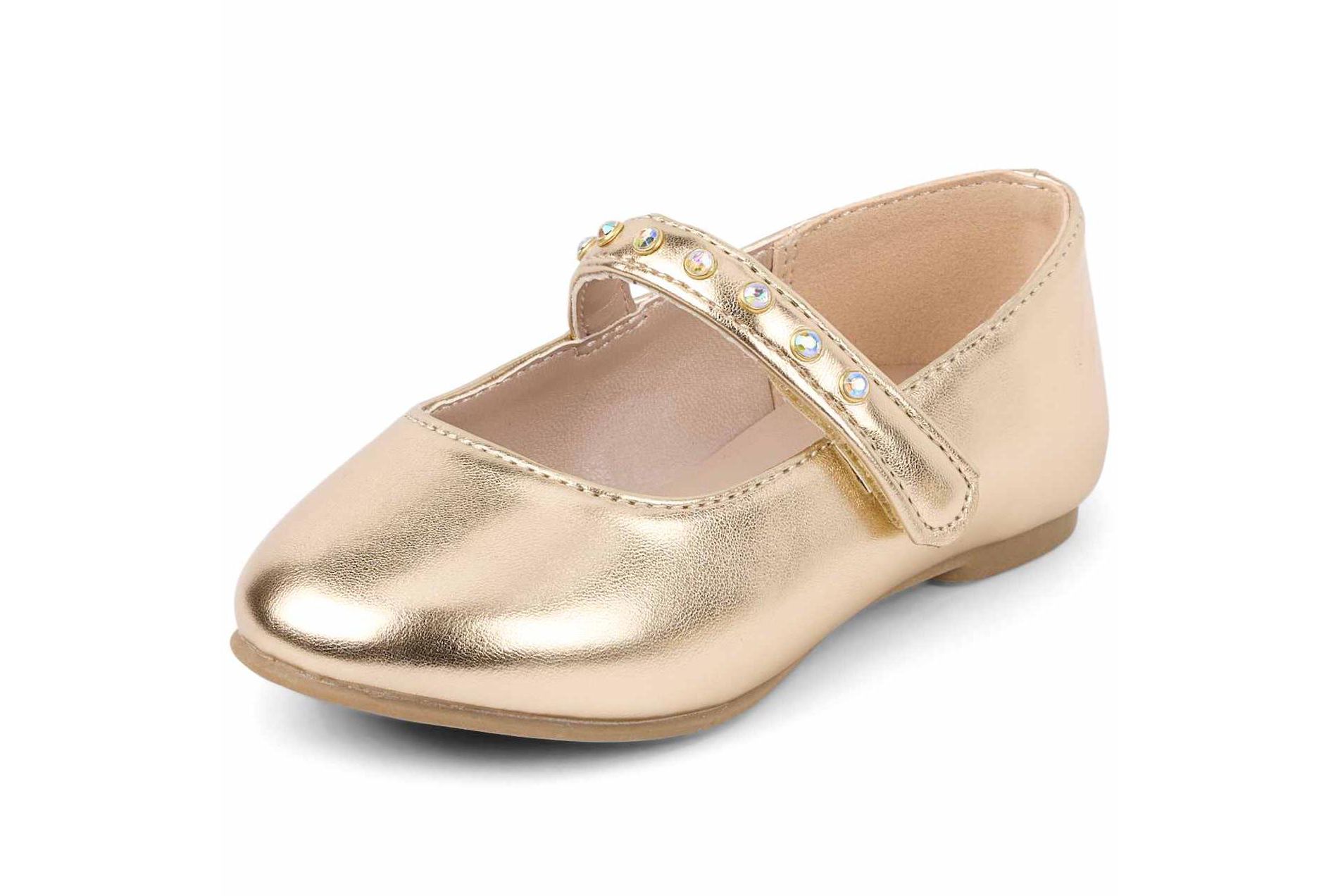 The Children's Place Toddler Girls Metallic Rhinestone Ballet Flats