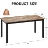Nasitip 63" Rectangle Dining Table for 2–6, Modern Farmhouse Table with Metal Legs, Black & Vintage Finish for Kitchen or Dining Room - 3 of 4