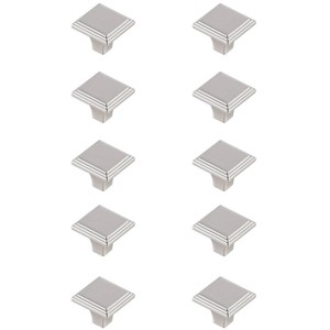 Elegant Lighting Wilow 1Inch Brushed Nickel Square Knob Multipack (Set of 10) - 1 of 4
