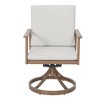 Anybear 2Pcs Swivel Dining Chair Aluminum Slat with 5cm Cushion and Backrest Beige - 2 of 4