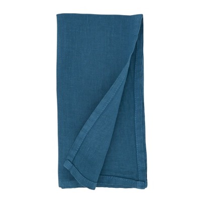 Ocean Blue Pure Linen Table Napkins Set of 4
