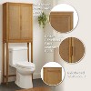 Hatteras Modern Boho Over Toilet Storage Cabinet with Solid Wood & Natural Rattan Accents-Teamson Home - 4 of 4