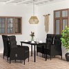 vidaXL Patio Dining Set with Cushions Gray and Black Garden Chair 3/5/7 Piece - Black 55.1" Table Length 4 Items - 2 of 4