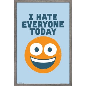 Trends International David Olenick - Hate Everyone Framed Wall Poster Prints - 1 of 4