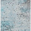 Teal Blue And Gray Abstract Washable Indoor Outdoor Area Rug - 4 of 4