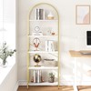 5 Tier Bookcase Arched Display Racks Tall Standing Bookshelves Metal Frame Open Storage Rack Shelf Large Book Shelf for Bedroom, Living Room - 4 of 4