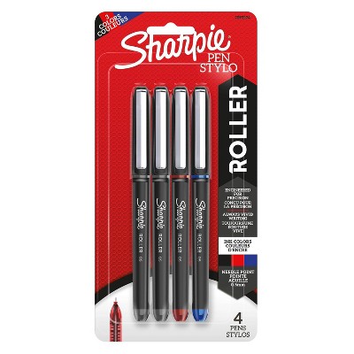 Sharpie Roller 4pk Rollerball Gel Pens 0.5mm Needle Tip Multicolored