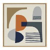 Kate and Laurel Sylvie Abstract Mid Century Framed Canvas by Rachel Lee of My Dream Wall, 30x30, Natural - 2 of 4