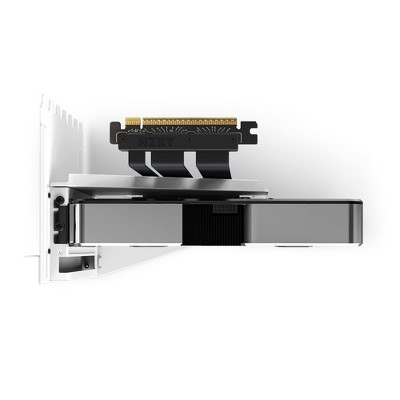NZXT Matte White Steel Vertical GPU Mounting Kit with PCIe Riser Cable