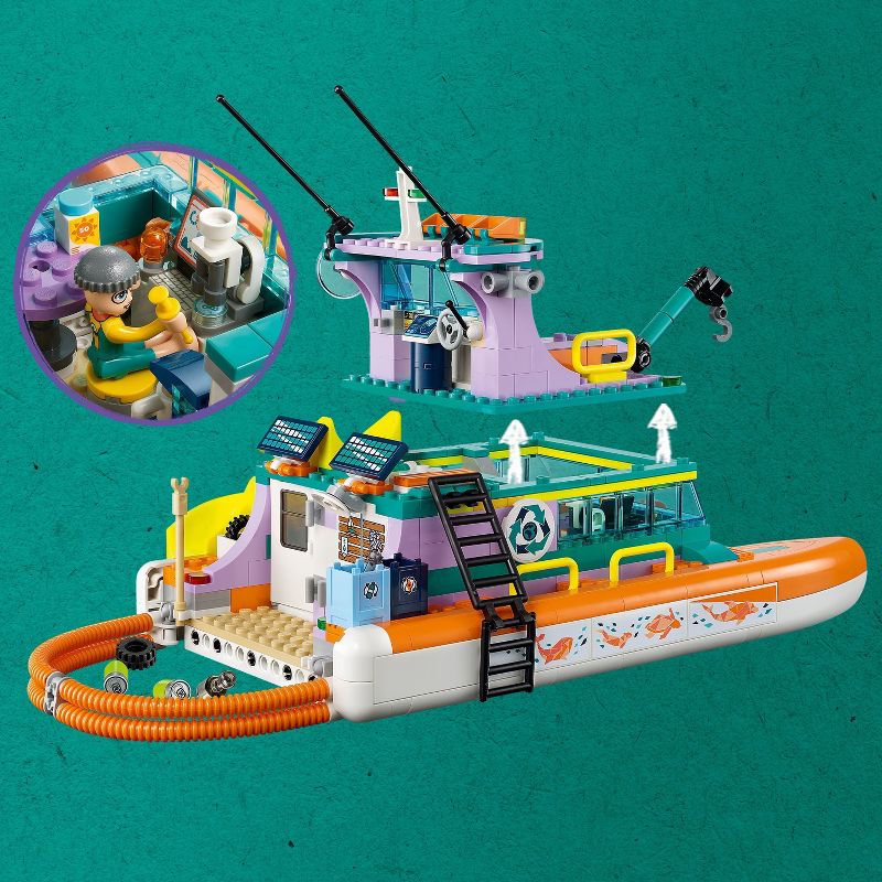 LEGO Friends Sea Rescue Boat Dolphin Building Toy 41734, 4 of 8
