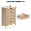 Fluted 5-Drawer Dresser, 42.9" Tall Chest of Drawers, Wood Clothes Storage Cabinet & TV Stand for Bedroom, Nursery, Living Room, White - 2 of 4