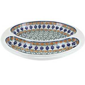 Blue Rose Polish Pottery 497 Ceramika Artystyczna Bratwurst Plate - 1 of 1