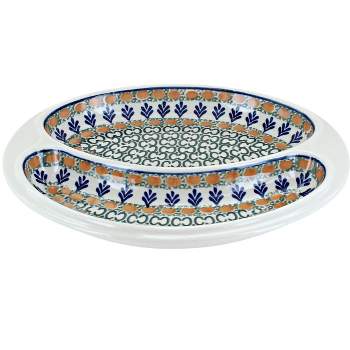 Blue Rose Polish Pottery 497 Ceramika Artystyczna Bratwurst Plate
