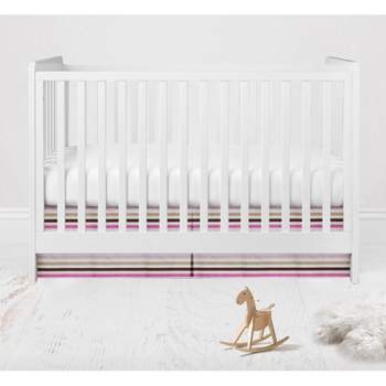 Bacati - Mod Stripes Pink/Chocolate Crib or Toddler Bed Skirt