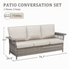 Buenhomino Patio Sofa, All Weather Outdoor Rattan Wicker 3-Seat Sofa High Back Couch with Premium Cushions for Garden Backyard Porch - 3 of 4