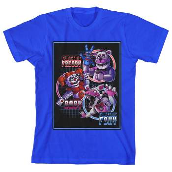 Bioworld Five Nights at Freddy's Fun Time Characters Youth Royal Blue Short Sleeve Tee
