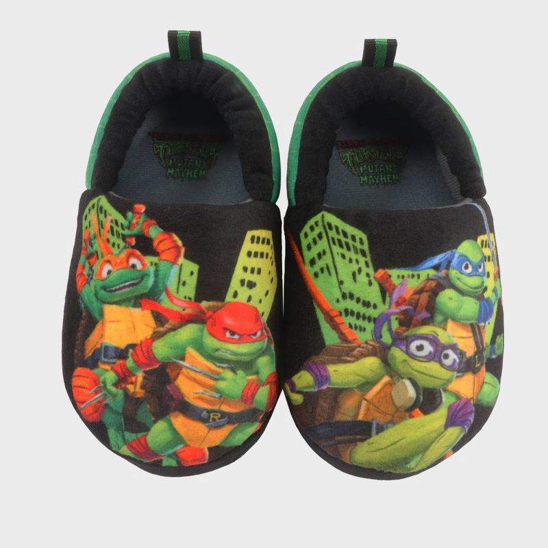 Toddler Boys' Teenage Mutant Ninja Turtles Sock Slippers - Green, 5 of 8