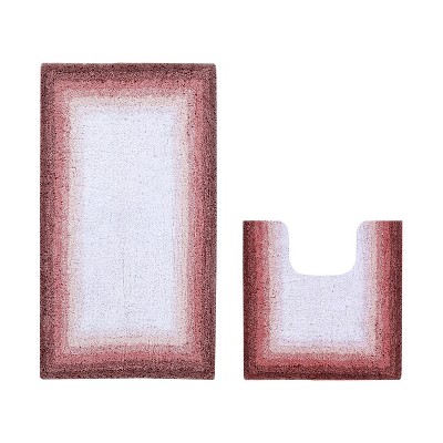 Torrent Collection 2 Piece 100% Soft Cotton Tufted Weave Bath Rug Set, Ombre Pattern, Super Soft & Absorbent, Machine Washable Bathroom Mats
