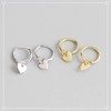 Delicate Love Theme Earrings - S925 Silver Huggie & Cartilage Set, Hypoallergenic Dainty Jewelry for Birthday Gifting - 3 of 4
