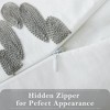 2 Pieces Embroidered Decorative Throw Pillow Covers with Chevron Design - 2 of 4