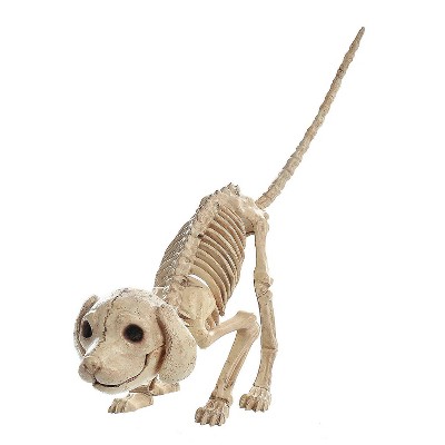 Seasons 7.5 in Standing Puppy Plastic Skeleton Decoration - Off-White