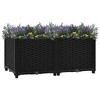 vidaXL Raised Bed Light Grey Polypropylene Medium Planters - Black 31.5" x 15.7" x 15" - 2 of 4