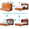 Murphy Bed Cabinet with Foldable Mattress, Queen Murphy Bed with Charging Station, Drawers - 2 of 4