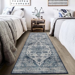 Machine Washable Area Rug Non Slip Non Shedding Rug Boho Vintage Low Pile Carpet Foldable Stain Resistant Rugs for Bedroom Living Room Guest Room - 1 of 4