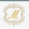 Linum Home Textiles 100% Turkish Cotton MONICA Gold Thread 2PC Embellished Hand Towel Set - 3 of 3