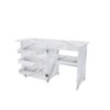 Racxily 4-in-1 Folding Sewing Table, Multi-Functional Craft Station with Wheels & Shelves, White - 2 of 4