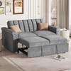61.4" Pull-Out Sleeper Sofa Bed, Upholstered Convertible Loveseats Sofa with Adjsutable Back - ModernLuxe - 2 of 4