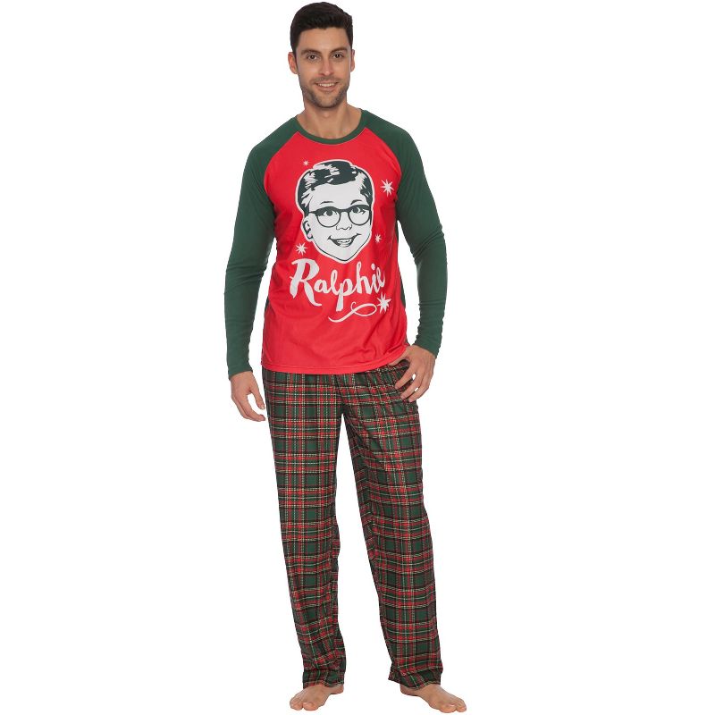 Christmas Story Mens Ralphie Plaid Pajama Set, 2 of 4