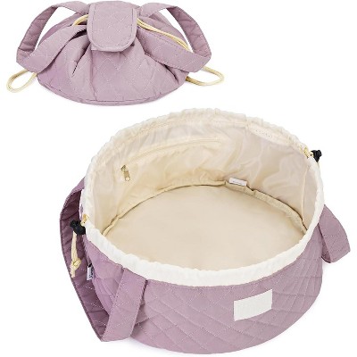 Paaaawaters Drawstring Makeup Bag Large Cosmetic Bag Make up Bags Women and Girls Toiletry Organizer for Travel Toiletries