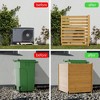 LOVMOR 38"W X 42"H Air Conditioner Fence Panels, 2 Panels Privacy Fence for Outside Privacy Screens Trash Can Enclosure with Metal Stake,Trash Can Screen Fence Pool Equipment Fence, Wood - 3 of 4