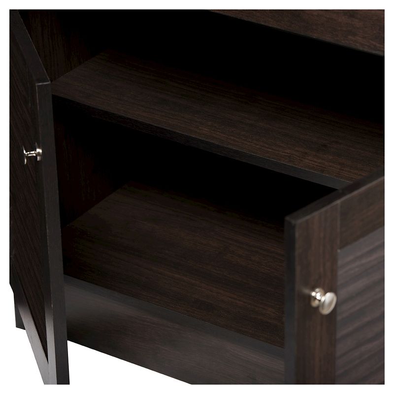 Agni Modern and Contemporary Buffet and Hutch Kitchen Cabinet - Dark Brown - Baxton Studio, 6 of 7