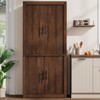 70" Tall Kitchen Pantry Cabinet with 2 Glass Doors & 2 Wood Doors– Farmhouse Storage Cupboard, Adjustable Shelves for Kitchen, Dining & Living Room - 4 of 4