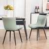 YOUNIKE Modern Leather Dining Chairs Upholstered Kitchen & Dining Room Chairs Side Makeup Vanity Chair Set of 2 19.69"Wx24.02"Dx31.69"H - 2 of 4