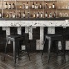 Emma and Oliver Set of Four Backless Metal Stools with All-Weather Poly Resin Seats for Indoor Use Only - 4 of 4