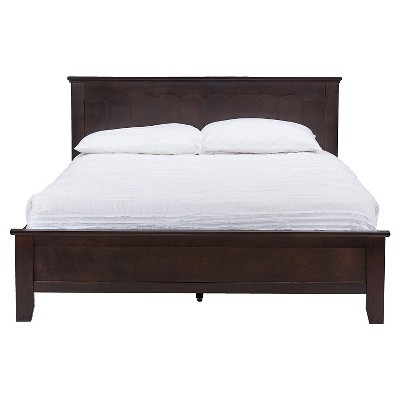 Schiuma Classic Carved Cappuccino Twin Bed with Rubberwood Frame