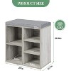Shoe Bench with Padded Seat, Shoe Storage Bench with Adjustable Shelves & Side Pockets, 5/10 Cubes Storage Organizer for Entryway - 2 of 4