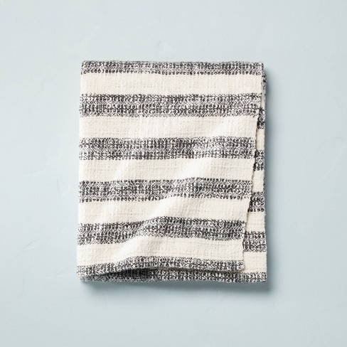 Grey and best sale white striped blanket