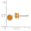 Black Bow Jewelry Kids 5mm Synthetic Citrine Birthstone 14k Yellow Gold Stud Earrings - 4 of 4