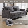 Mid Century Modern chenille Fabric Loveseat sofa, 2-Seat Upholstered Loveseat Sofa for Living Room,for Bedroom, Reading (Gray Chenille) - 4 of 4