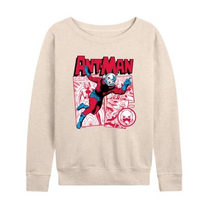 Women's - Marvel - Antman Retro Lightweight French Terry Wide Neck Long Sleeve Graphic Shirt - 1 of 4