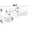 TiramisuBest 105.5inCurved Sofa, Modular Sectional Sofa with Storage, Sideboard Buffet Style Design for Living Room - 3 of 4