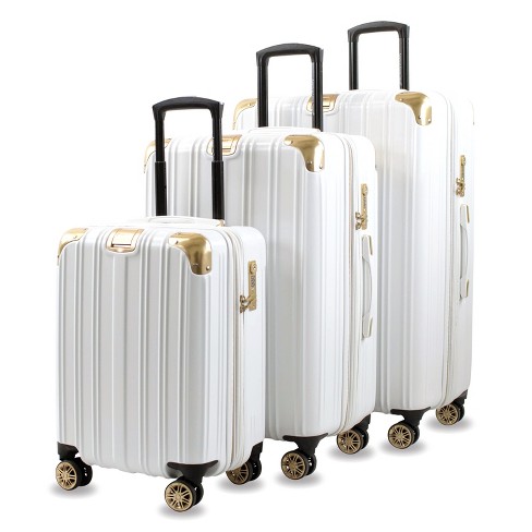 White and gold suitcase top