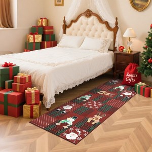Christmas Checkered Accent Rug with Non Slip Backing - 1 of 4