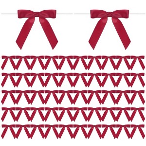 Unique Bargains Polyester Multipurpose Use Durable Flexible Gift Wrap Bows 50 Pcs - 1 of 4